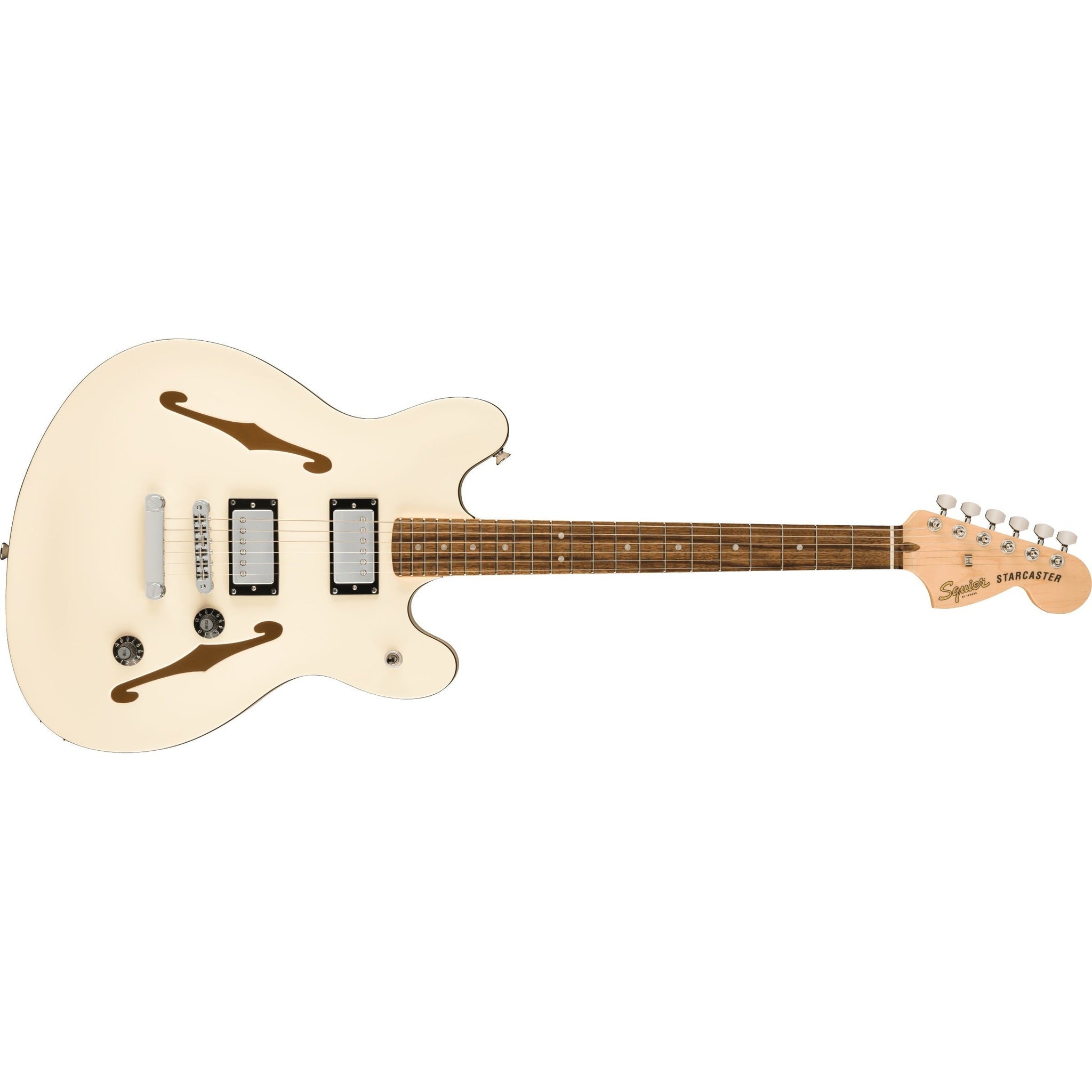 Fender Squier Affinity Series Starcaster Deluxe Semi-Hollowbody Guitar-Olympic White-Music World Academy