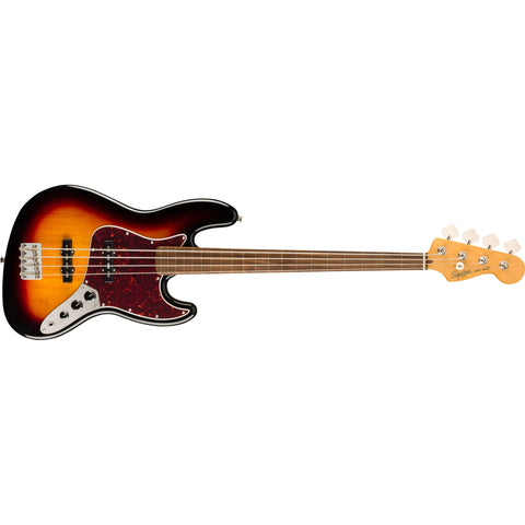 Fender Squier Classic Vibe 60's Fretless Jazz Bass-3-Colour Sunburst-Music World Academy