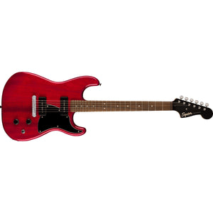 Fender Squier Paranormal Strat-O-Sonic Electric Guitar LRL-Crimson Red Transparent-Music World Academy