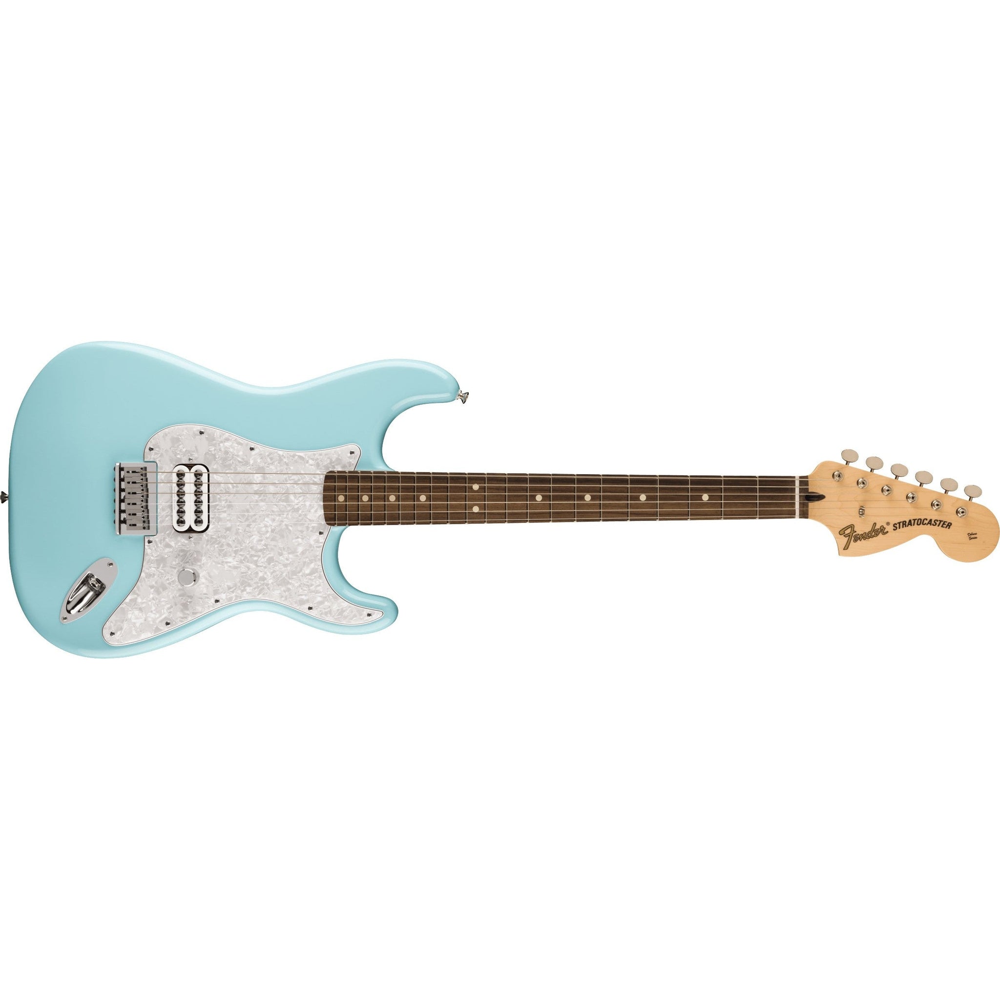 Fender Tom Delonge Stratocaster Electric Guitar with Gig Bag-Daphne Blue-Music World Academy