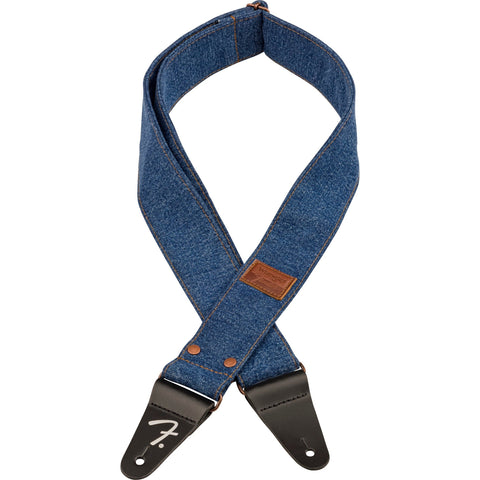 Fender Wrangler Denim Guitar Strap-Indigo Rivet-Music World Academy