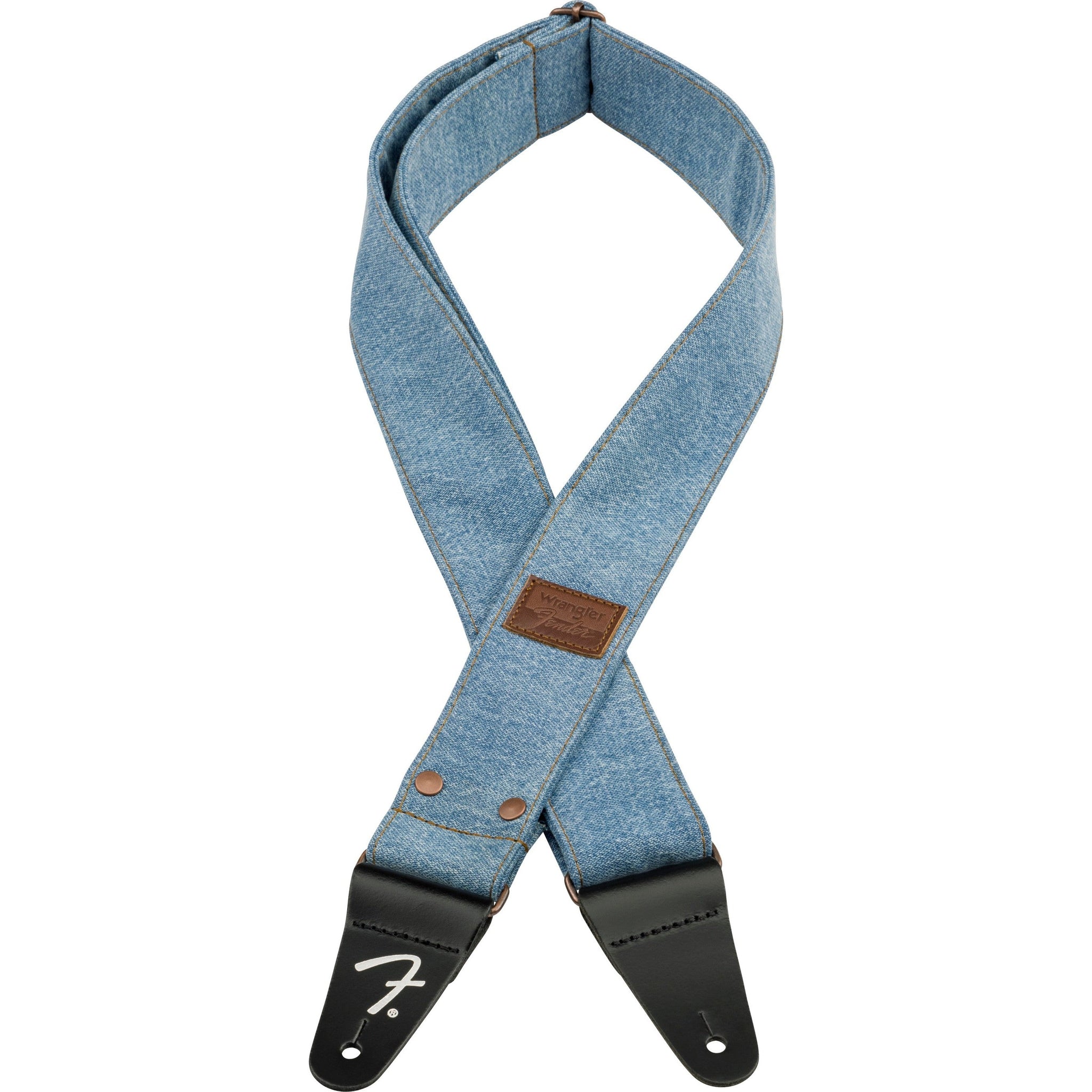 Fender Wrangler Denim Guitar Strap-Light Indigo-Music World Academy