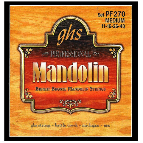 GHS PF270 Bright Bronze Mandolin Strings Medium 11-40-Music World Academy