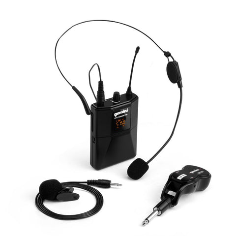 Gemini GMU-HSL100 UHF Wireless Headset Microphone System-Music World Academy