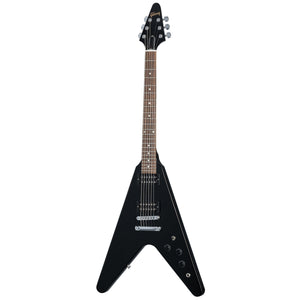 Gibson DSVE00EBCH 80's Flying V Electric Guitar with Hardshell Case-Ebony-Music World Academy