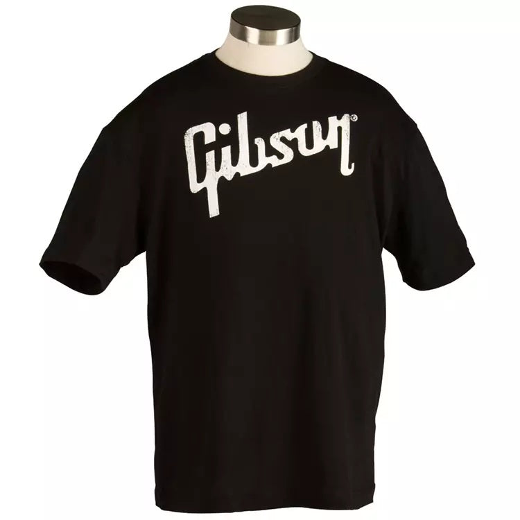 Gibson GTS-BLKXXL Black T-Shirt with White Logo-XX-Large-Music World Academy