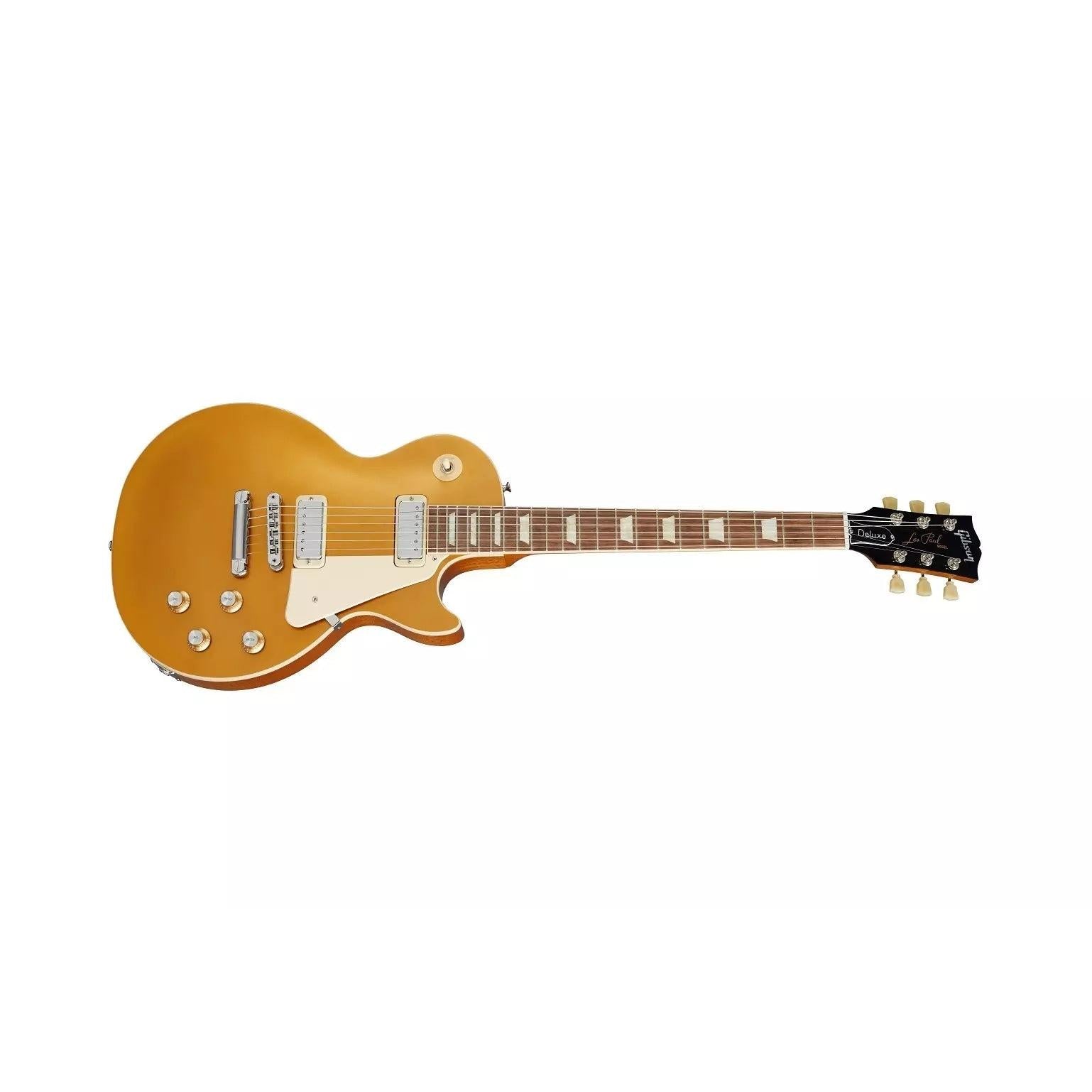 Gibson LPDX00GTCH Les Paul Deluxe 70's Electric Guitar with Hardshell Case-Gold Top-Music World Academy