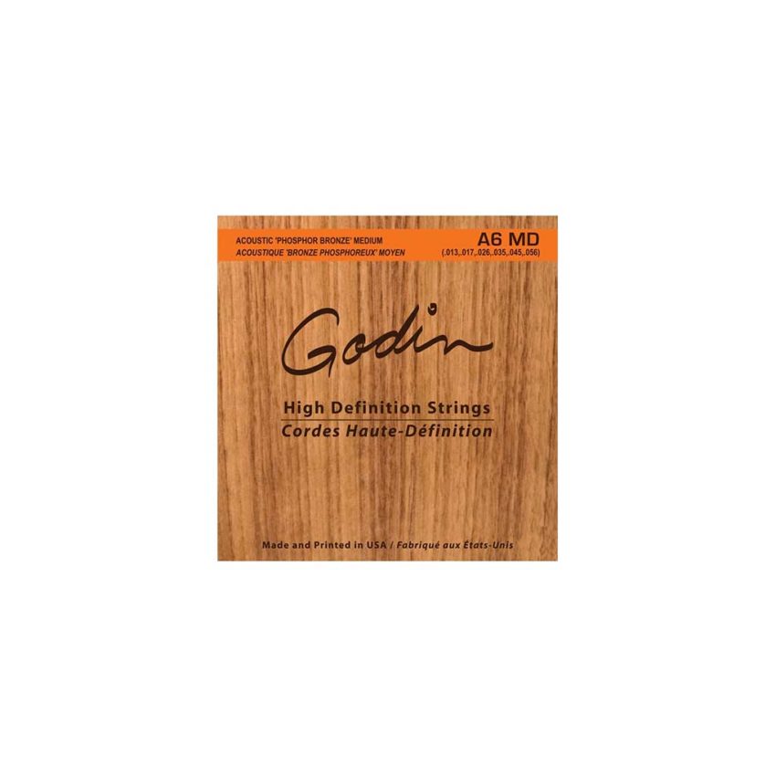 Godin A6 MD Phospher Bronze Acoustic Guitar Strings Medium 13-56-Music World Academy