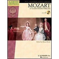 Hal Leonard HL6614 Piano Library Mozart 15 Easy Piece Piano Book with Online Audio Access-Music World Academy