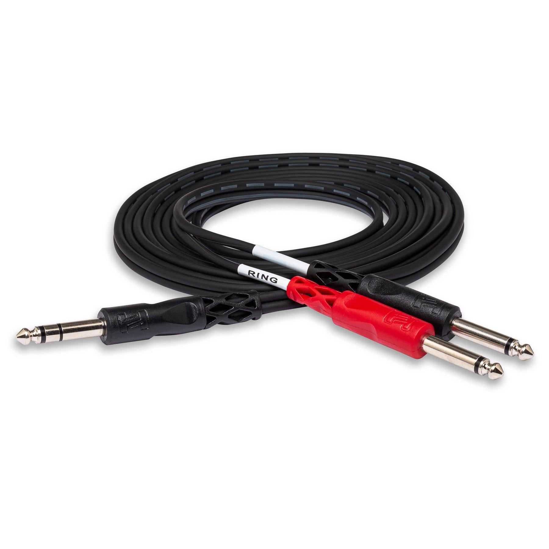 Hosa STP-204 Insert Cable 1/4" TRS Male-2 x 1/4" TS Male-4 Meters-Music World Academy