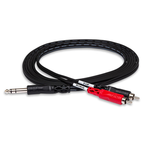 Hosa TRS-203 Insert Cable 1/4" Male TRS-Dual RCA 3m-Music World Academy