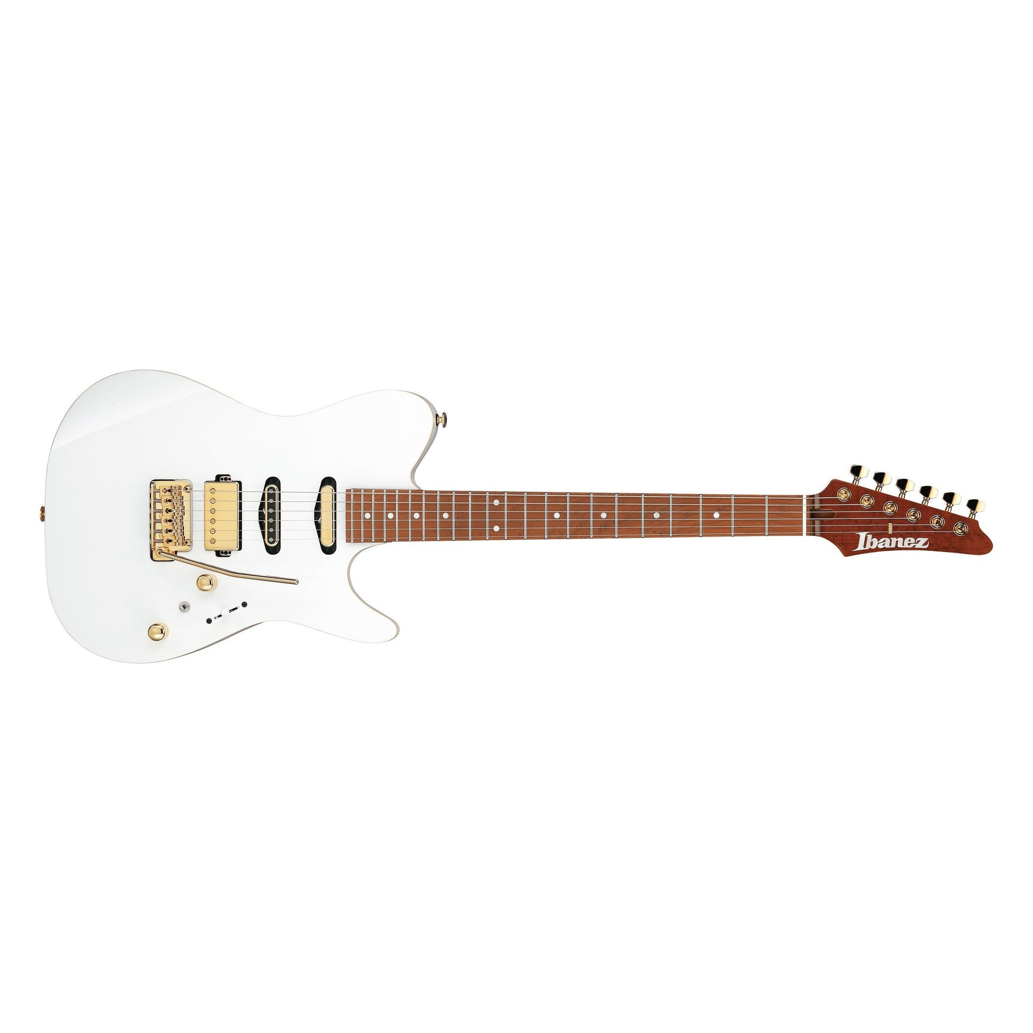 Ibanez LB1-WH Lari Basilio Signature Electric Guitar with Hardshell Case-White-Music World Academy