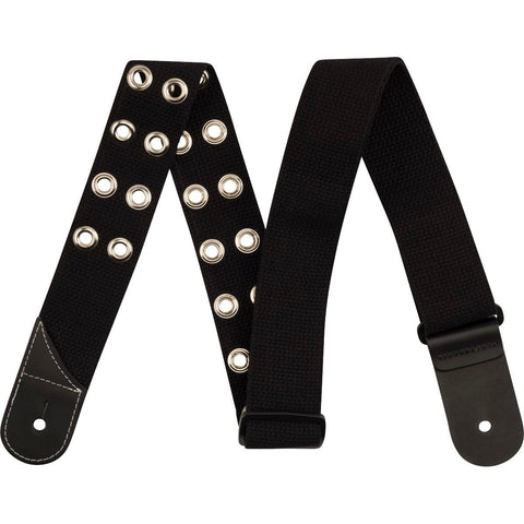 Jackson Cotton Grommet Guitar Strap-Black-Music World Academy