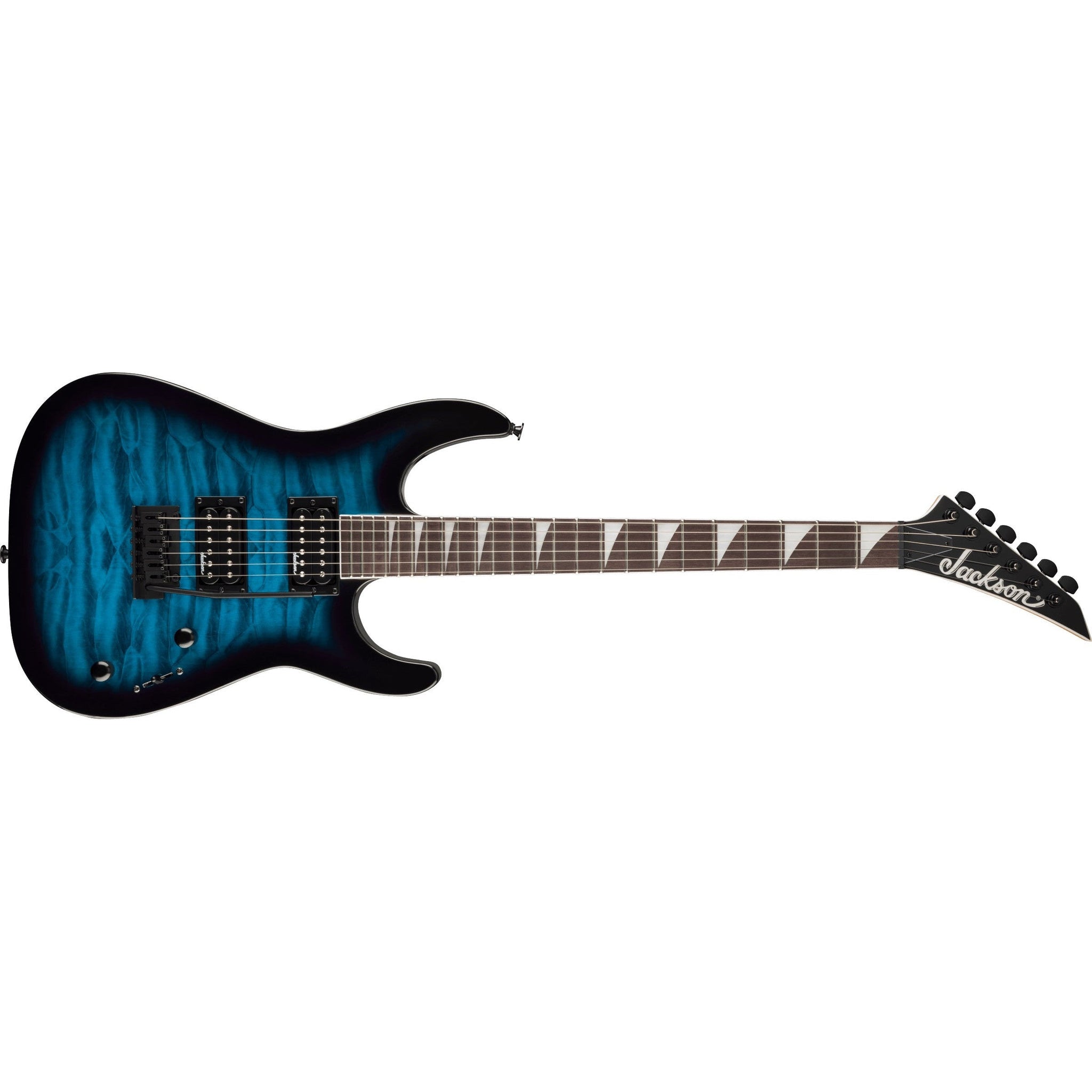 Jackson JS Series Dinky JS20 DKQ 2PT Electric Guitar-Transparent Blue Burst-Music World Academy