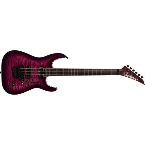 Jackson Pro Plus Series Dinky DKAQ Electric Guitar with Gig Bag-Transparent Purple-Music World Academy