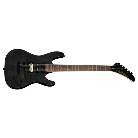 Kramer Striker Figured Electric Guitar with Stop Bar Tailpiece-Transparent Black-Music World Academy