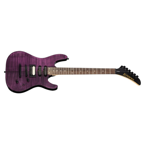 Kramer Striker Figured Electric Guitar with Stop Bar Tailpiece-Transparent Purple-Music World Academy