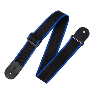 Levy's M8POLY-BKB 2" Nylon Guitar Strap-Black/Blue-Music World Academy