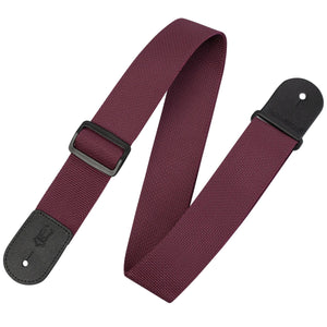 Levy's M8POLY-BRG 2" Nylon Guitar Strap-Burgundy-Music World Academy