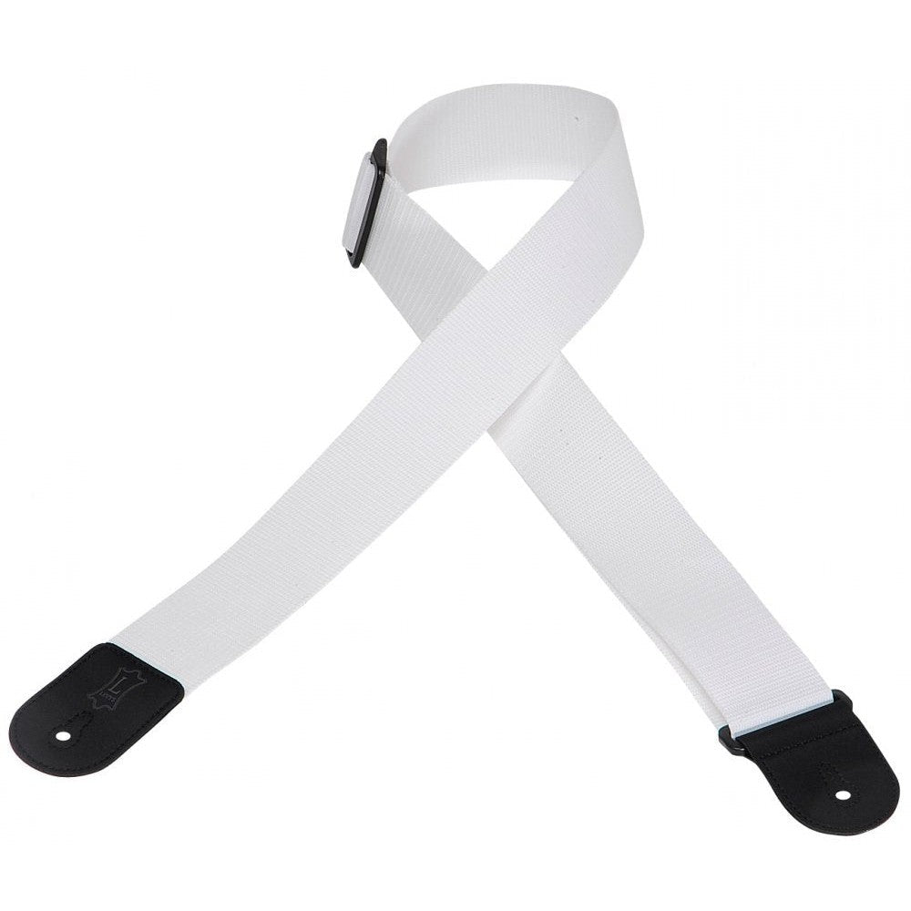 Levy's M8POLY-WHT 2" Nylon Guitar Strap-White-Music World Academy