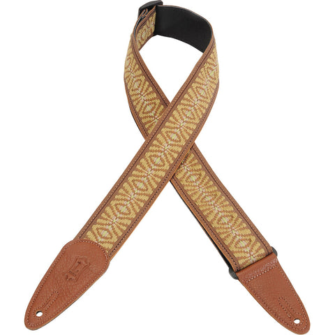 Levy's MGHJ2-005 2" Jacquard Leather Guitar Strap-Music World Academy