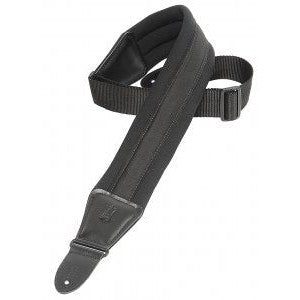Levy's PM48NP3-BLK 3-1/2" Neoprene Padded Guitar Strap with Leather Ends-Music World Academy