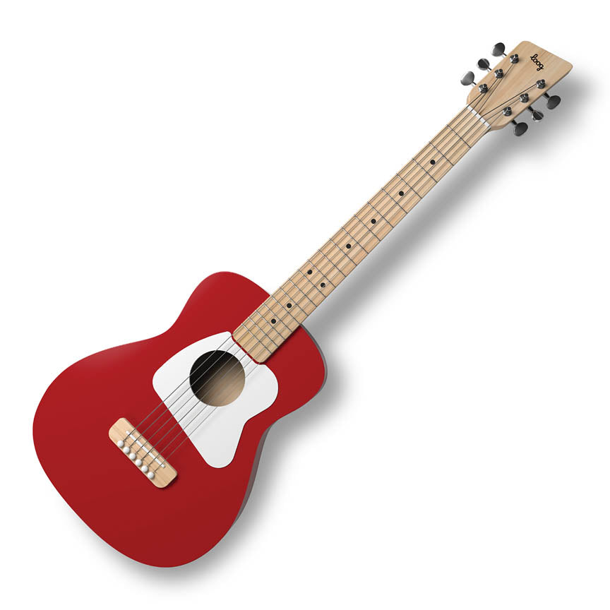 Loog LGPRVIAR Pro VI Acoustic Guitar with Flash Cards-Red-Music World Academy