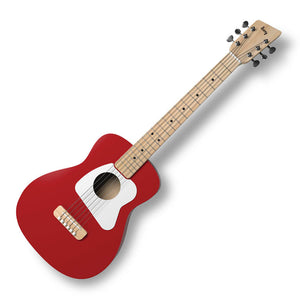 Loog LGPRVIAR Pro VI Acoustic Guitar with Flash Cards-Red-Music World Academy