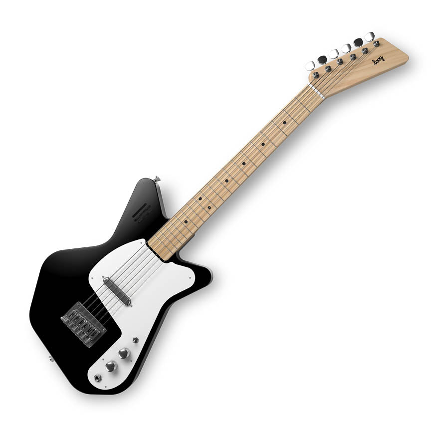 Loog LGPRVIEK Pro VI Electric Guitar with Flash Cards-Black-Music World Academy