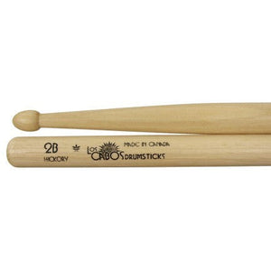 Los Cabos LCD2BH Drumsticks 2B Wood Tip Hickory-Music World Academy