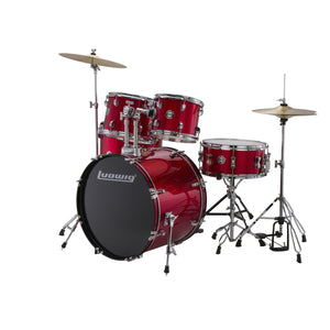 Ludwig Accent Drive 5-Piece Drum Set-Red with Cymbals & Hardware (Discontinued)-Music World Academy