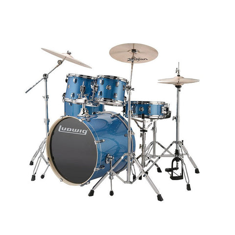 Ludwig Element Evolution 5-Piece Drum Set-Blue Sparkle with Cymbals & Hardware (Discontinued)-Music World Academy
