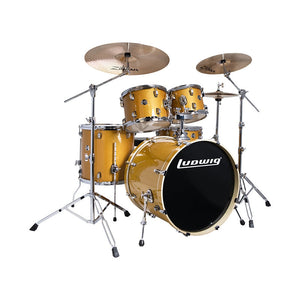 Ludwig Element Evolution 5-Piece Drum Set with Hardware-Gold Sparkle (Discontinued)-Music World Academy
