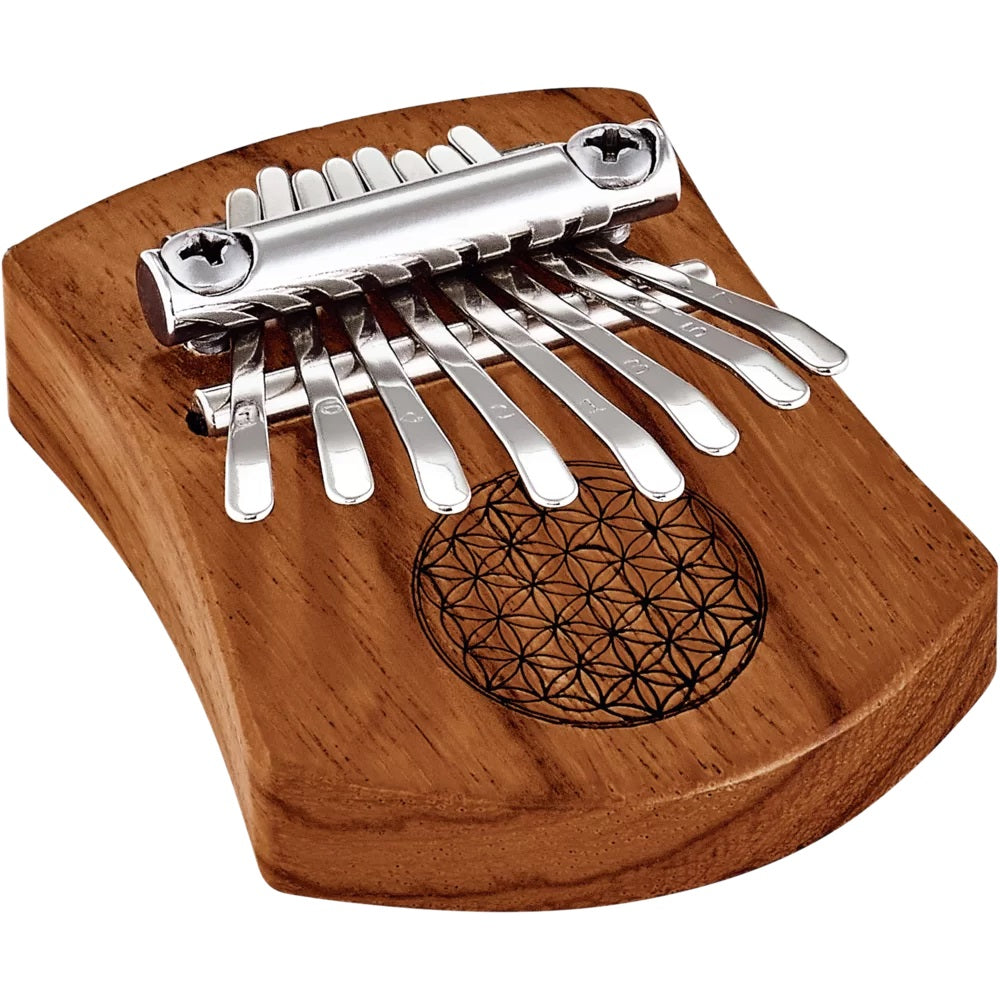 Meinl KL802FOL Sonic Energy Mini Kalimba, 8 notes-Red Zebrawood, Flower of Life-Music World Academy