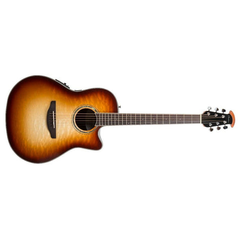 Ovation CS24X-7C Celebrity Standard Exotic Quilted Maple Acoustic/Electric Guitar-Cognac Burst-Music World Academy