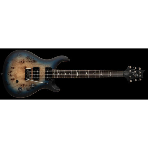 Paul Reed Smith 114981LM SE Exotic Custom 24-08 Poplar Burl Electric Guitar with Gig Bag-Lake Blue Midnight Burst-Music World Academy