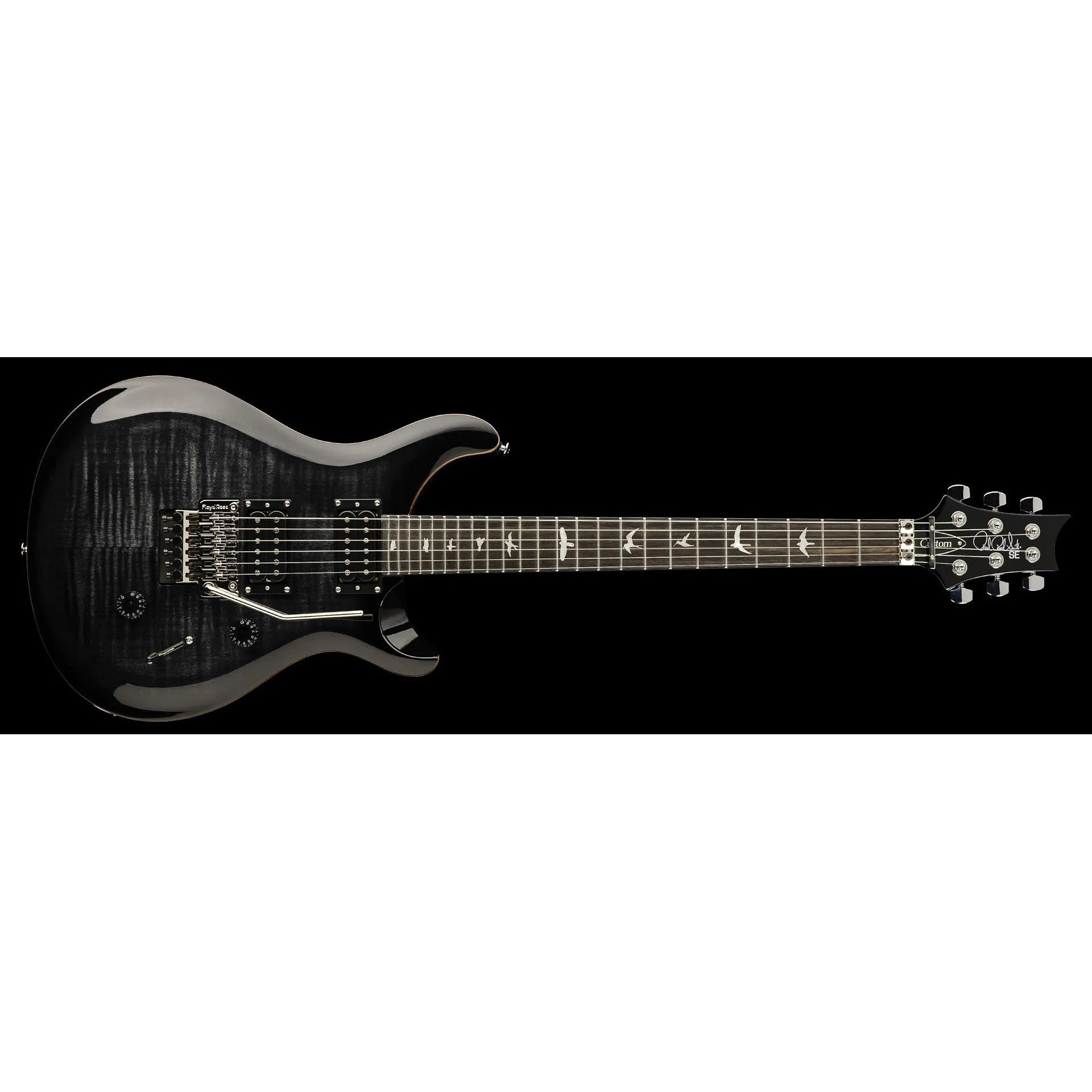 Paul Reed Smith CU44FLE-CA SE "Floyd" Custom 24 Electric Guitar with Gig Bag-Charcoal Burst-Music World Academy