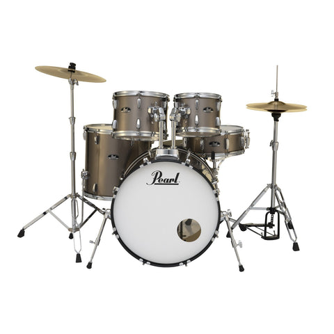 Pearl RS525SCC707 Roadshow 5-Piece Drum Set with Hardware,Throne,Cymbals-Bronze Metallic-Music World Academy