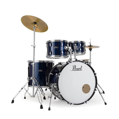 Pearl RS525SCC743 Roadshow 5-Piece Drum Set with Hardware,Throne,Cymbals-Royal Blue Metallic-Music World Academy