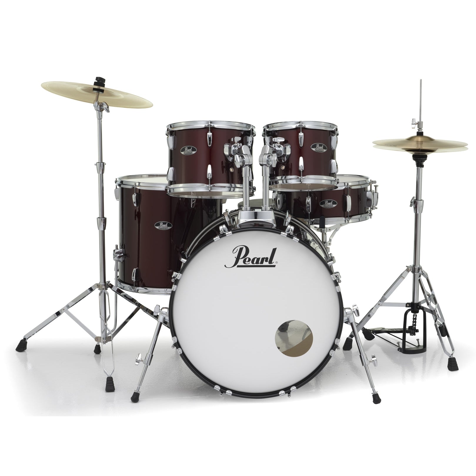 Pearl RS525SCC91 Roadshow 5-Piece Drum Set with Hardware,Throne,Cymbals-Red Wine-Music World Academy