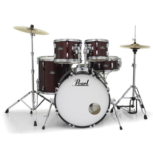 Pearl RS525SCC91 Roadshow 5-Piece Drum Set with Hardware,Throne,Cymbals-Red Wine-Music World Academy