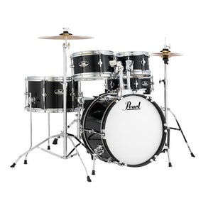 Pearl Roadshow Junior 5-Piece Drum Kit with Hardware & Cymbals-Jet Black-Music World Academy