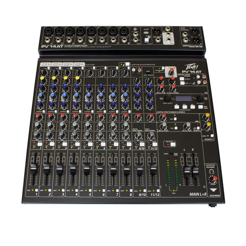 Peavey PV-14-AT 14-Channel Stereo Mixer with Digital Effects & Bluetooth-Music World Academy