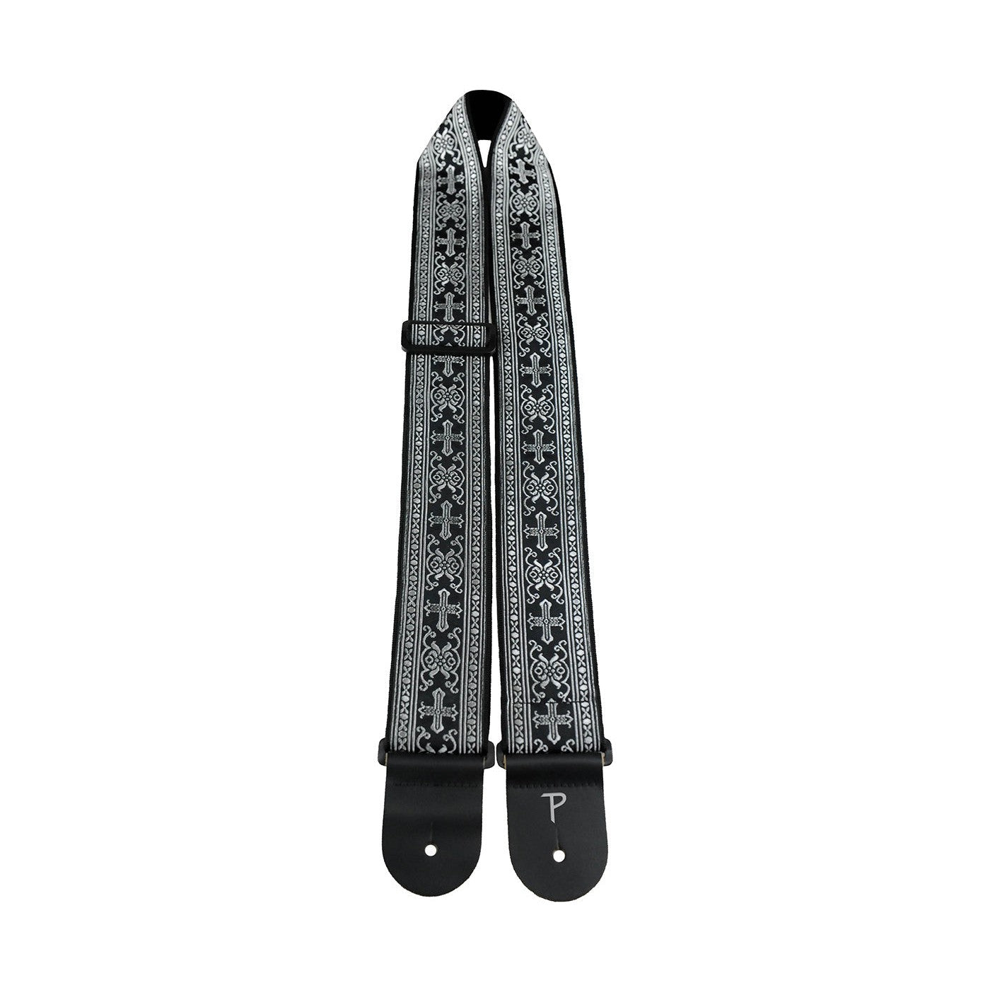 Perri's 6548 2.5" Cross Jacquard Guitar Strap-Silver-Music World Academy