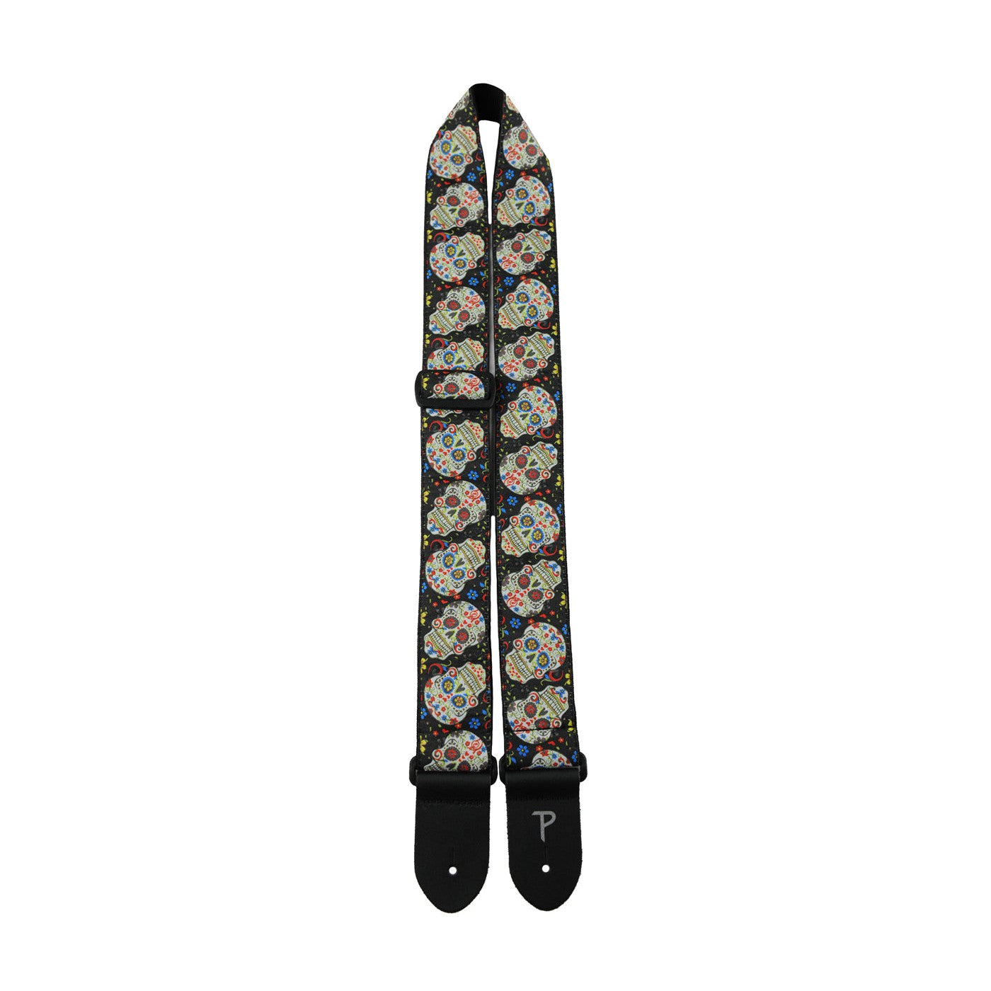 Perri's 6802 The Hope Collection 2" Jacquard Guitar Strap-Black Skulls-Music World Academy