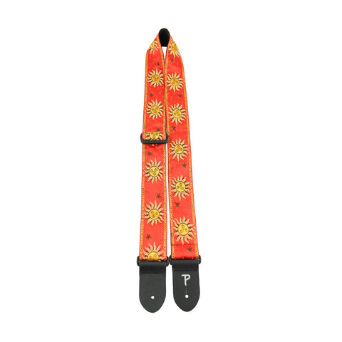 Perri's 7010 2" Suns Jacquard Guitar Strap-Red-Music World Academy