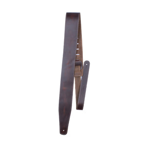 Perri's 7050 2.5" Baseball Leather Guitar Strap-Brown-Music World Academy