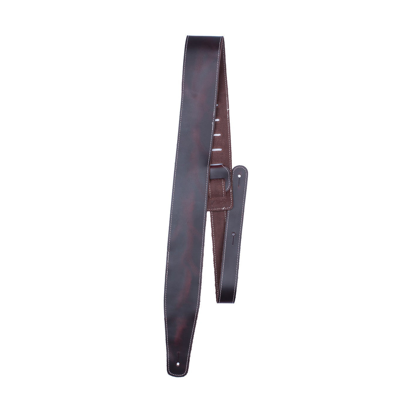 Perri's 7053 2.5" Baseball Leather Guitar Strap-Wine-Music World Academy