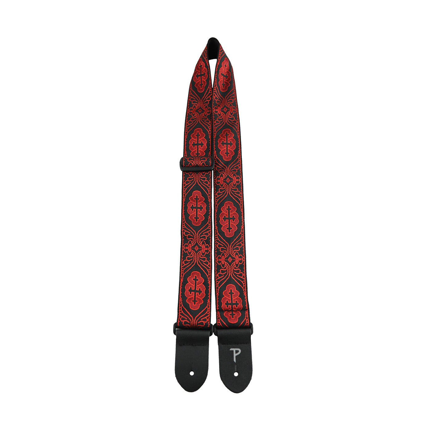 Perri's 7071 2" Cross Jacquard Guitar Strap-Red/Black-Music World Academy