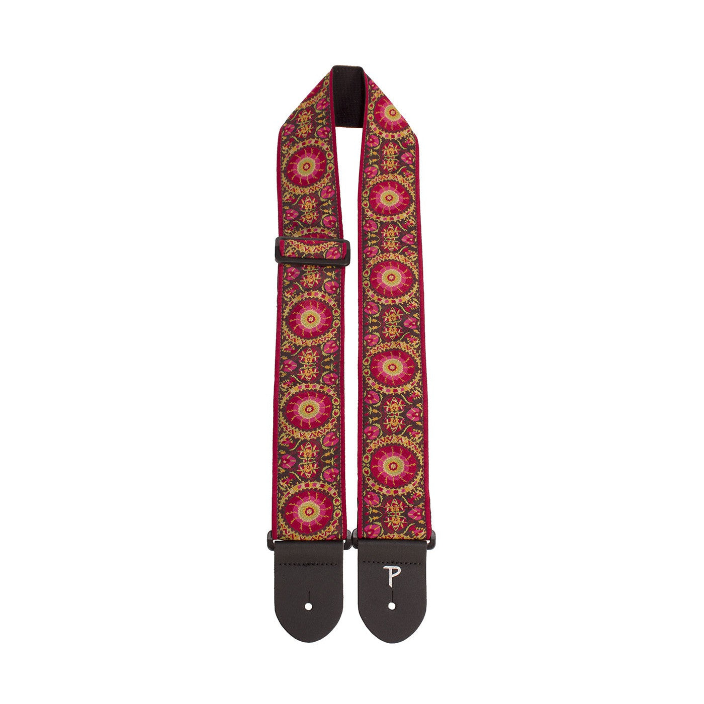 Perri's 7140 2.5" Mandala Jacquard Guitar Strap-Burgundy-Music World Academy